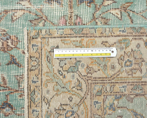 5x8 Vintage Green Persian Style Hand Knotted Low Pile Wool Area Rug